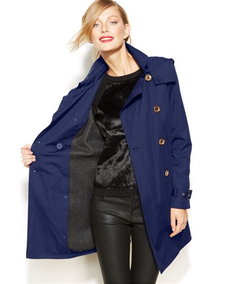 michael kors blue wool coat|michael kors ladies padded coats.